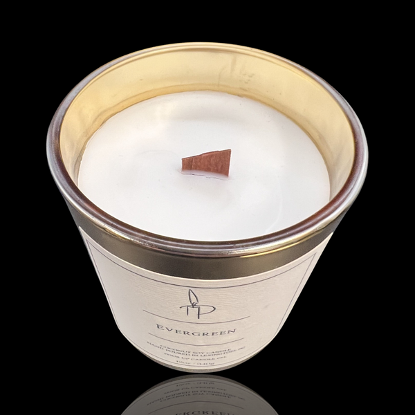 Premium Wooden Wick Evergreen Scented Candle