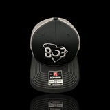 803 Richardson Charcoal Black Trucker Hat