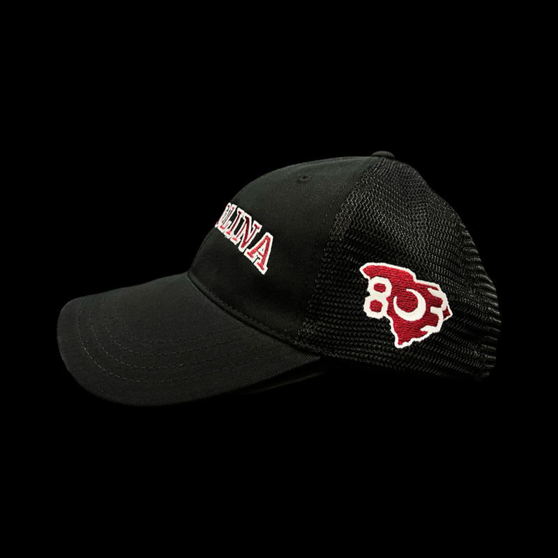 803 Richardson 111 Relaxed Carolina Black Trucker Hat