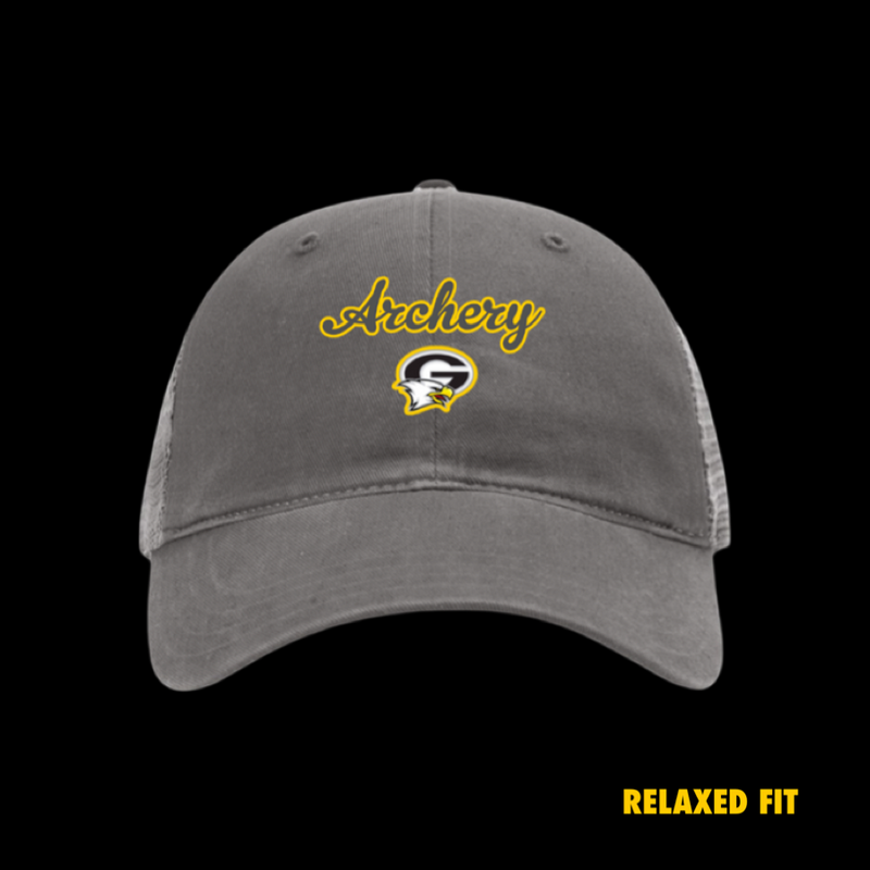 PRE_SALE: **SCRIPT RELAXED FIT** Gray Collegiate Grey Script Logo Special Edition Trucker Hat