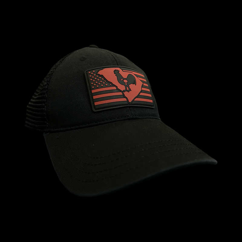 Richardson Black Hometown Rooster Garnet & Black Relaxed Trucker Hat