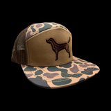 803 3D Lost Dog Oldscool Camo 7 Panel Flatbill Hat