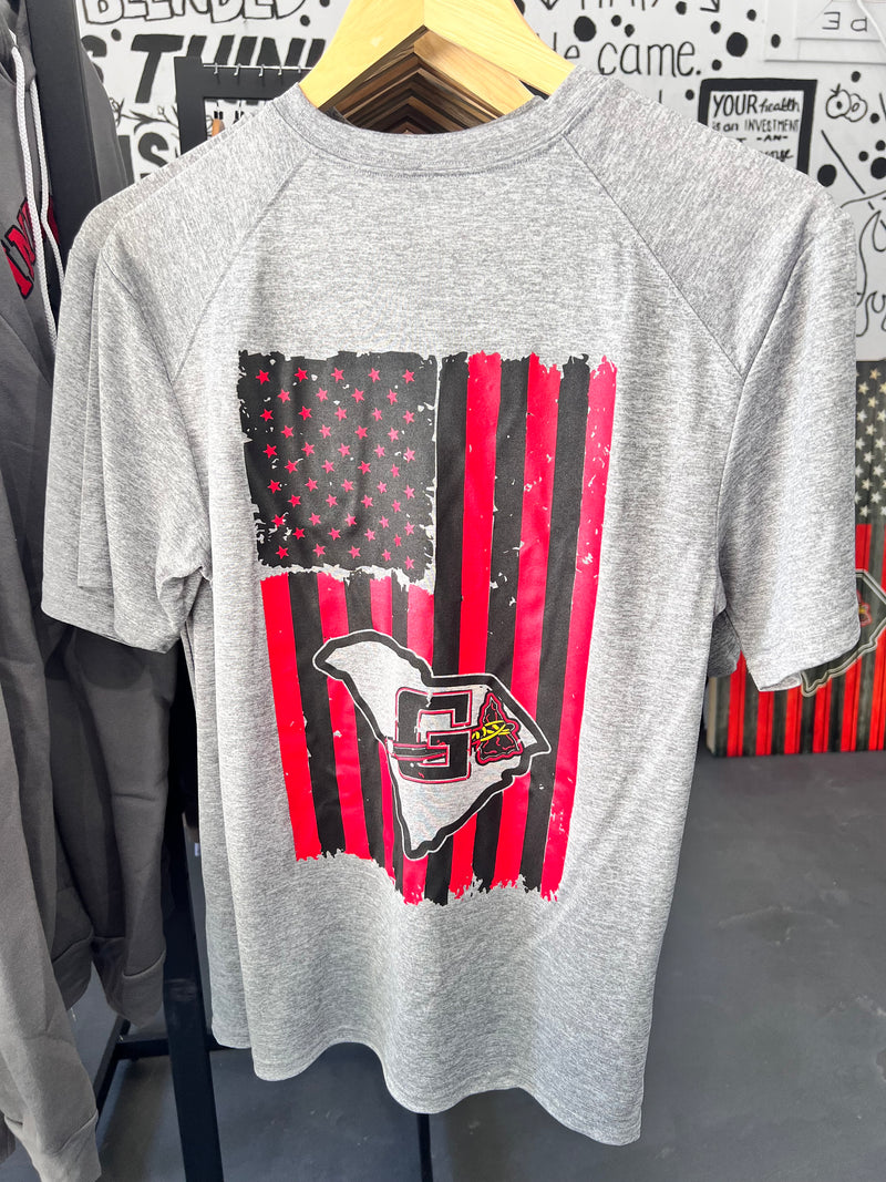 Indians 803 distressed flag performance tee