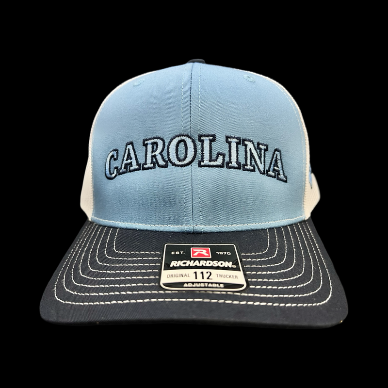 803 Richardson Carolina Navy Light Blue White Trucker hat