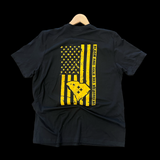 Distressed Flag Tee - Black & Gold Has No Borders