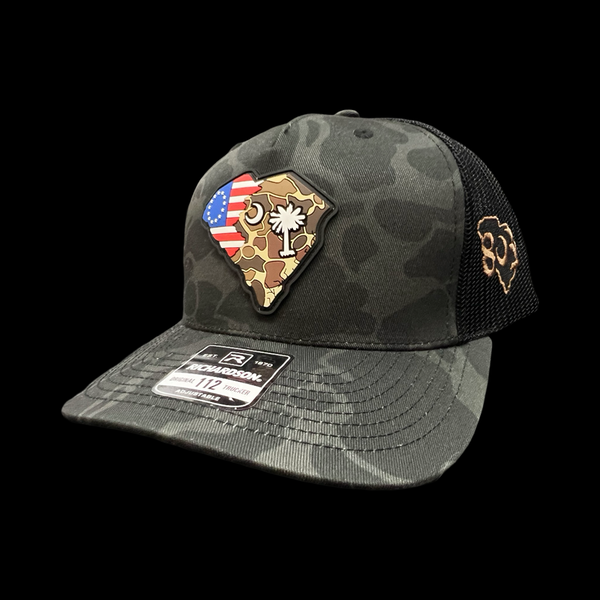 Richardson Black Duck Camo Betsy Ross Performance PVC Trucker Hat