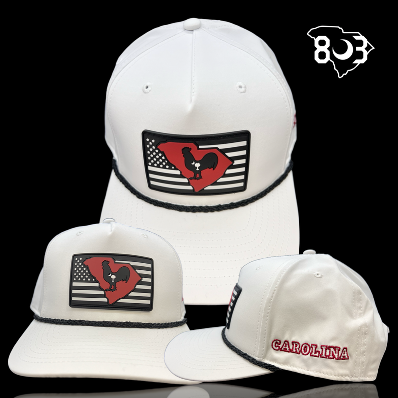 Richardson White Hometown Rooster Carolina Performance Oldscool Trucker Hat