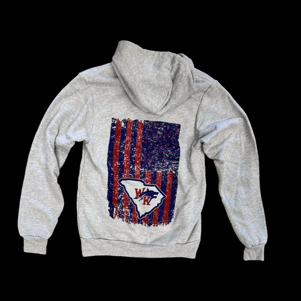 White Knoll T-WOLVES 803 Special Edition Unisex Performance Distressed Flag Hoodie