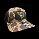 864 Richardson Brown Duck Camo Blackout Performance Patch Lowcountry Trucker