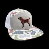 Lost 803 White Sand Brown Lab Flat Bill Camo Hat