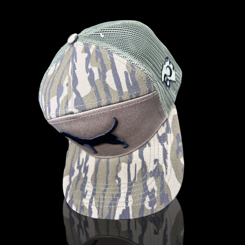 Lost 803 Bottomand & Gator Black Lab Flat Bill Camo Hat