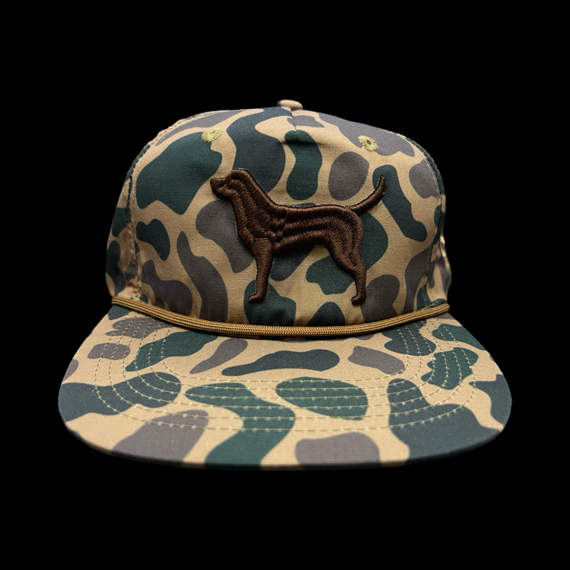 803 3D Lost Dog Chocolate Oldscool Camo Relaxed Rope Flatbill Hat