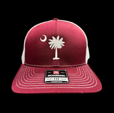 Richardson 1776 Garnet White Palmetto Moon Trucker Hat