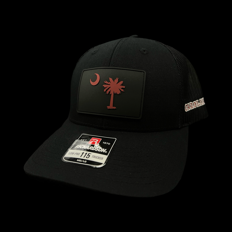 Richardson 115 Lowpro Black Garnet Palmetto Moon Carolina Performance Trucker Hat