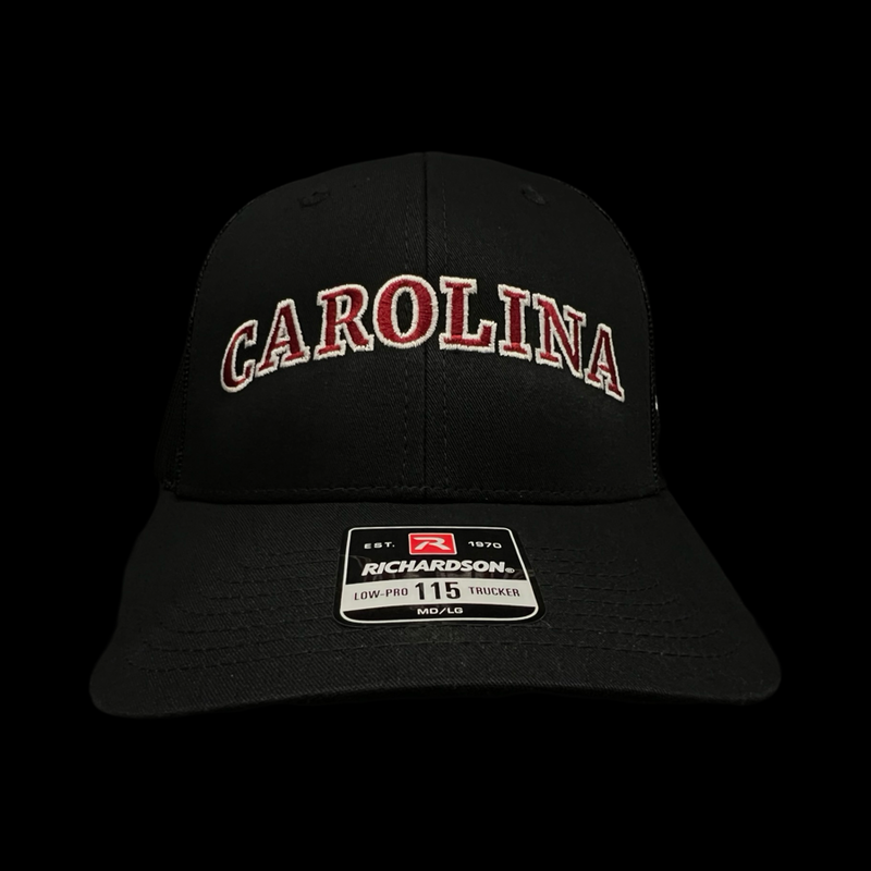 Richardson 115 Lowpro Carolina Black Trucker Hat