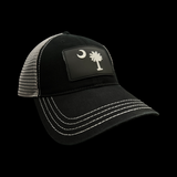 803 Richardson Performance PVC Patch Relaxed Black Steel Trucker Hat