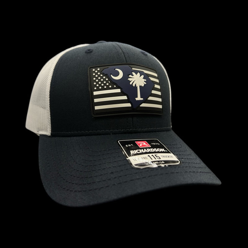 803 Richardson Navy 115 VBW Performance PVC Patch Low Profile Trucker Hat