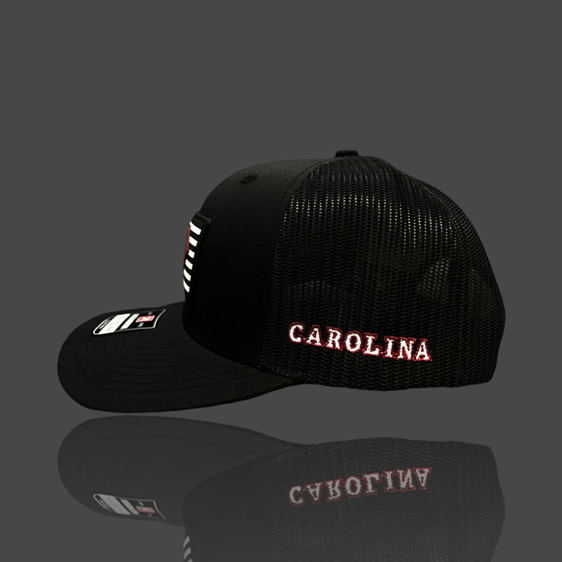 Richardson Carolina Hometown Rooster Black Performance PVC Trucker Hat