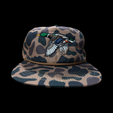 Lost 803 Duck Camo Flatbill Chocolate Relaxed Waterfowl/Mallard Rope Hat