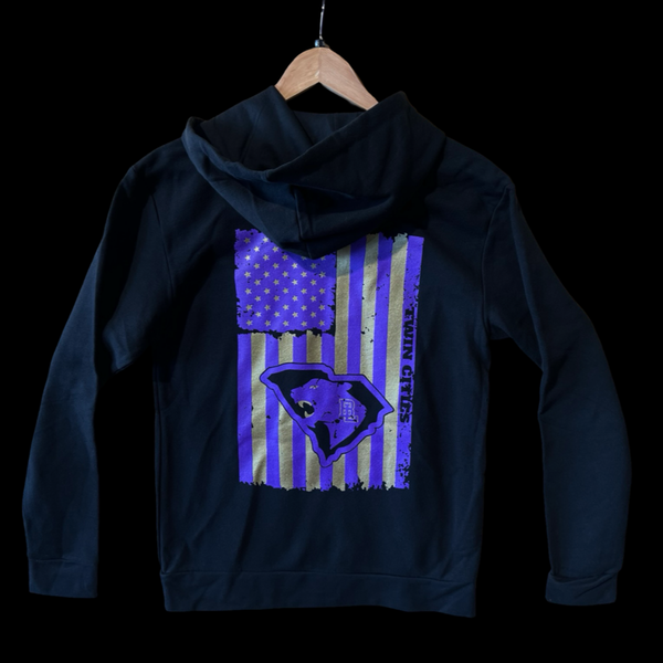 Batesburg-Leesville Panthers Midnight 803 Special Edition Unisex Distressed Flag Fleece Hoodie