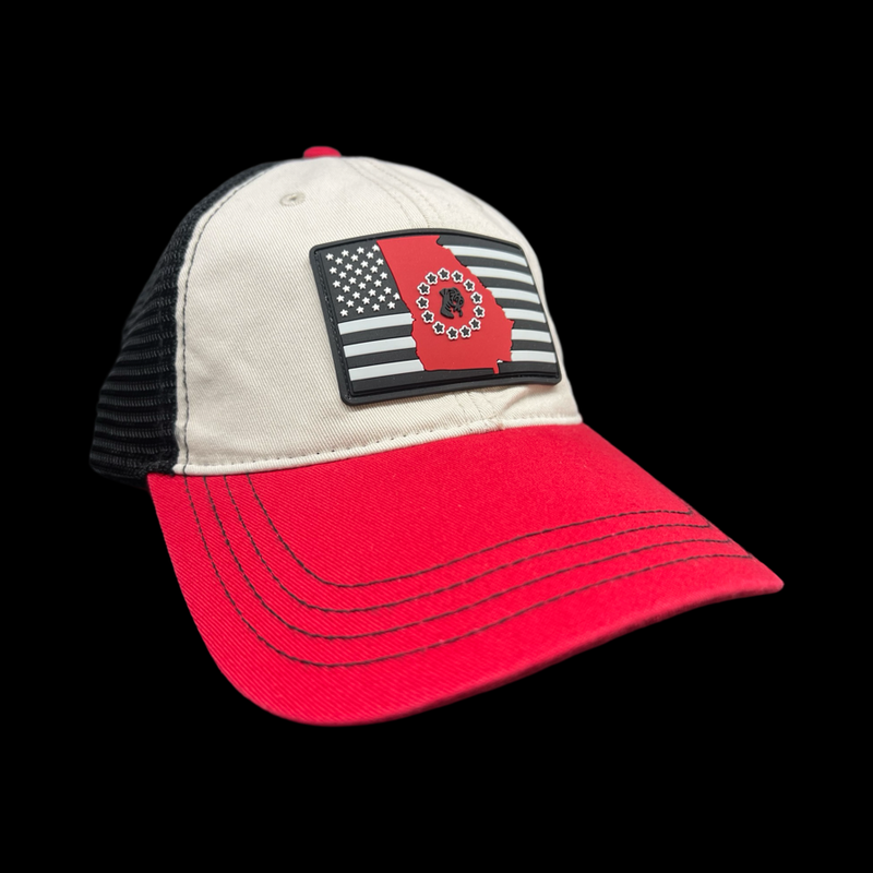 Richardson 111 Hometown Georgia Red Stone Black Football Relaxed Trucker Hat