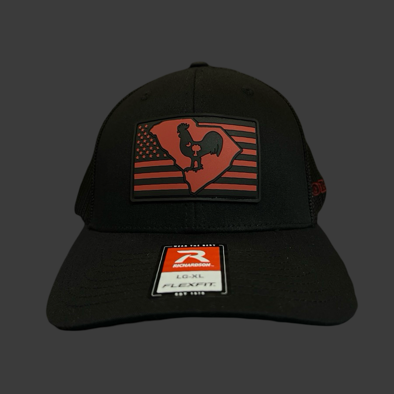 Richardson Black Hometown Rooster Garnet & Black Fitted Hat