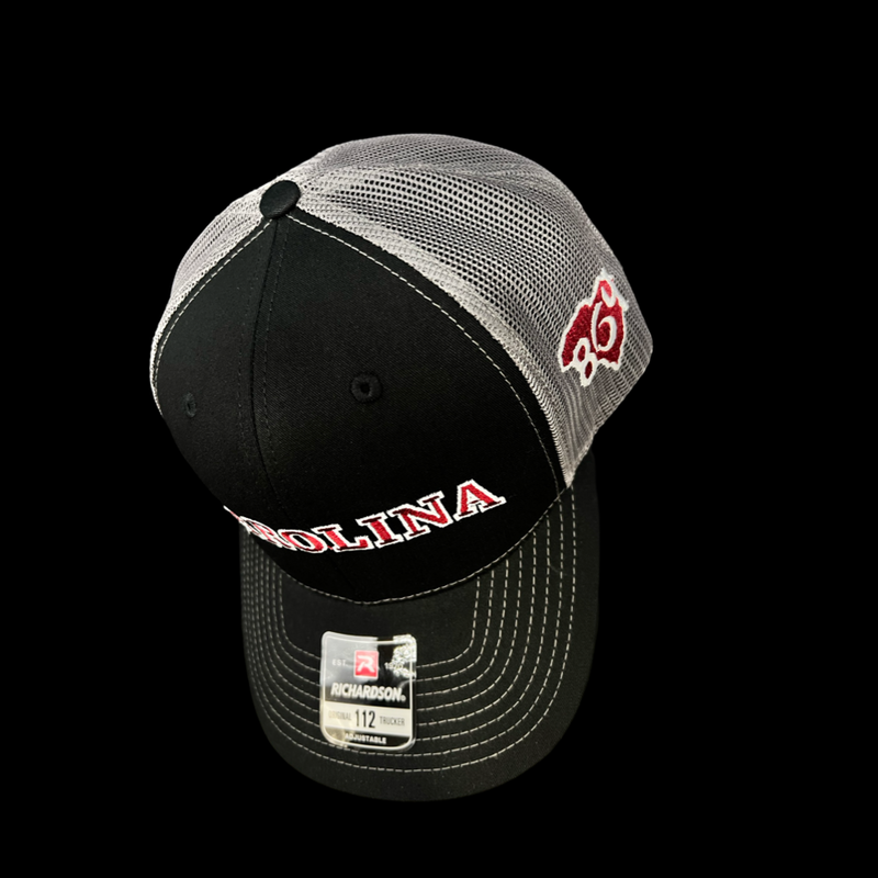 864 Richardson 112 Snapback Carolina Black Steel Trucker Hat