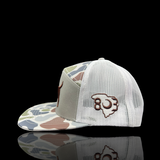 Lost 803 White Sand Brown Lab Flat Bill Camo Hat