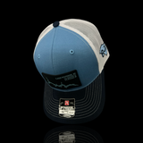 Richardson Lake Wateree Peformance PVC Patch Navy Light Blue Trucker Hat