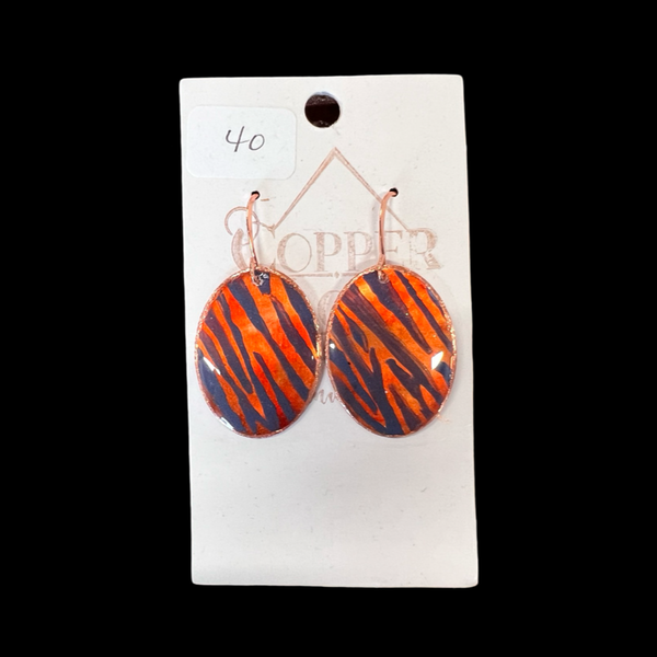 Clemson Tiger Stripes 3/4” Earrings