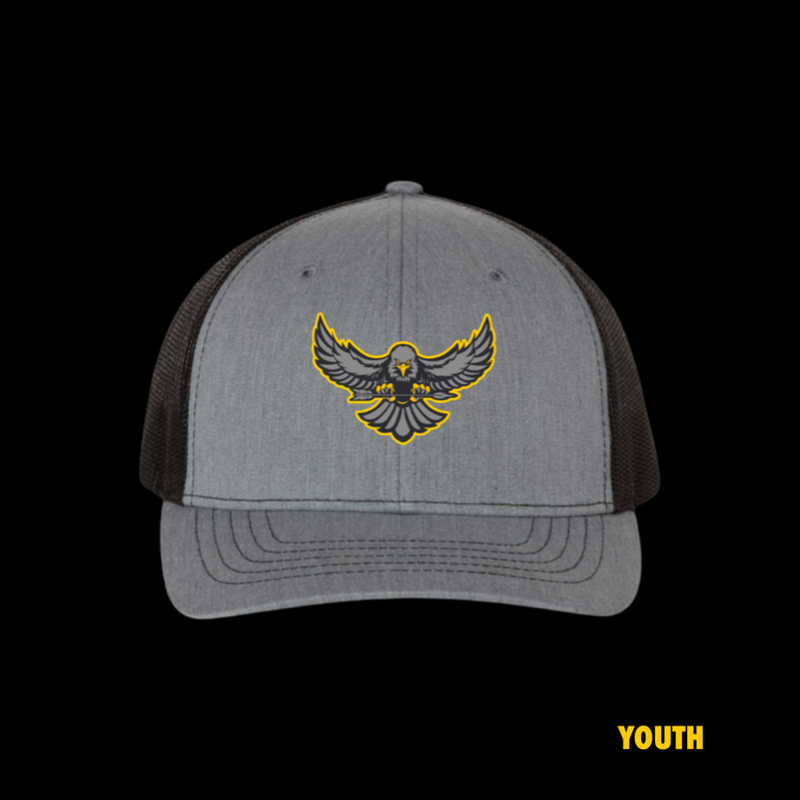 PRE_SALE: **YOUTH EAGLE** Gray Collegiate Heather Black Special Edition Trucker Hat