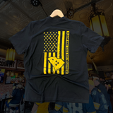 Distressed Flag Tee - Black & Gold Has No Borders