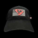 Richardson Black Hometown Rooster Garnet & White Relaxed Trucker Hat