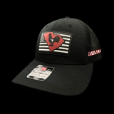 Richardson 115 Small Hometown Rooster Black Performance PVC Patch Low Profile Trucker Hat