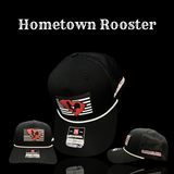 Richardson Black Hometown Rooster Performance PVC Rope Trucker Hat