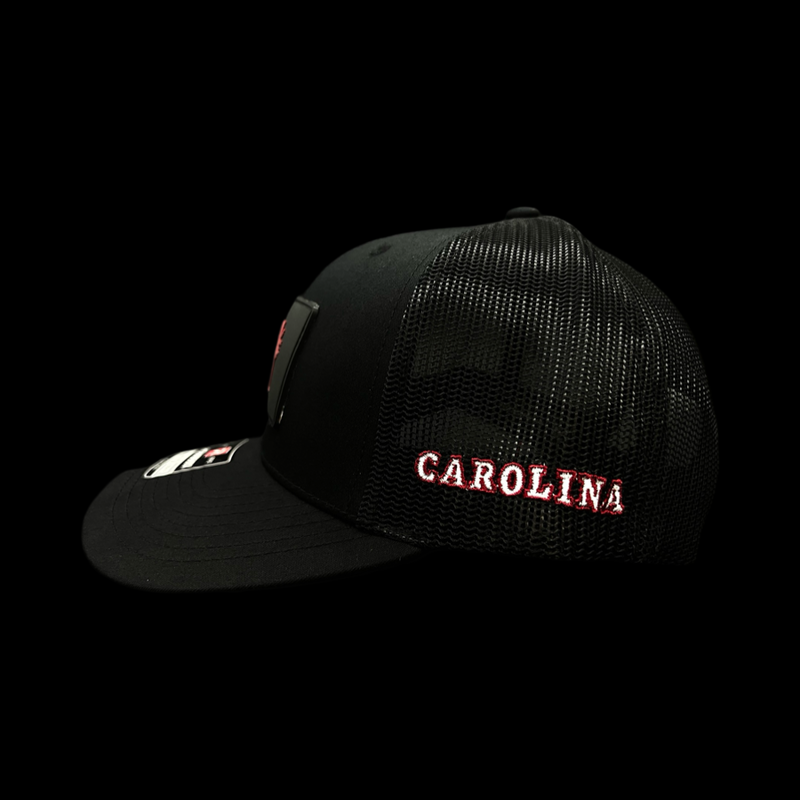 Richardson Garnet Black Palmetto Moon Carolina Performance PVC Patch Trucker Hat