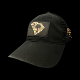 843 Richardson Black Duck Camo Performance PVC Patch Relaxed Trucker Hat