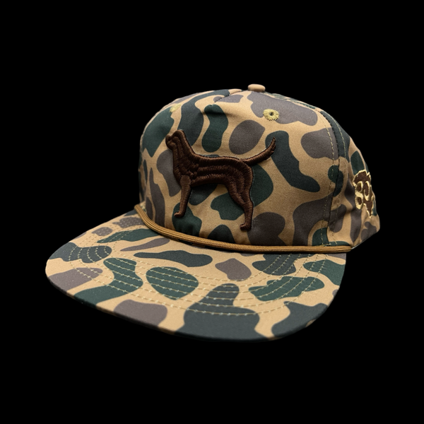 803 3D Lost Dog Chocolate Oldscool Camo Relaxed Rope Flatbill Hat