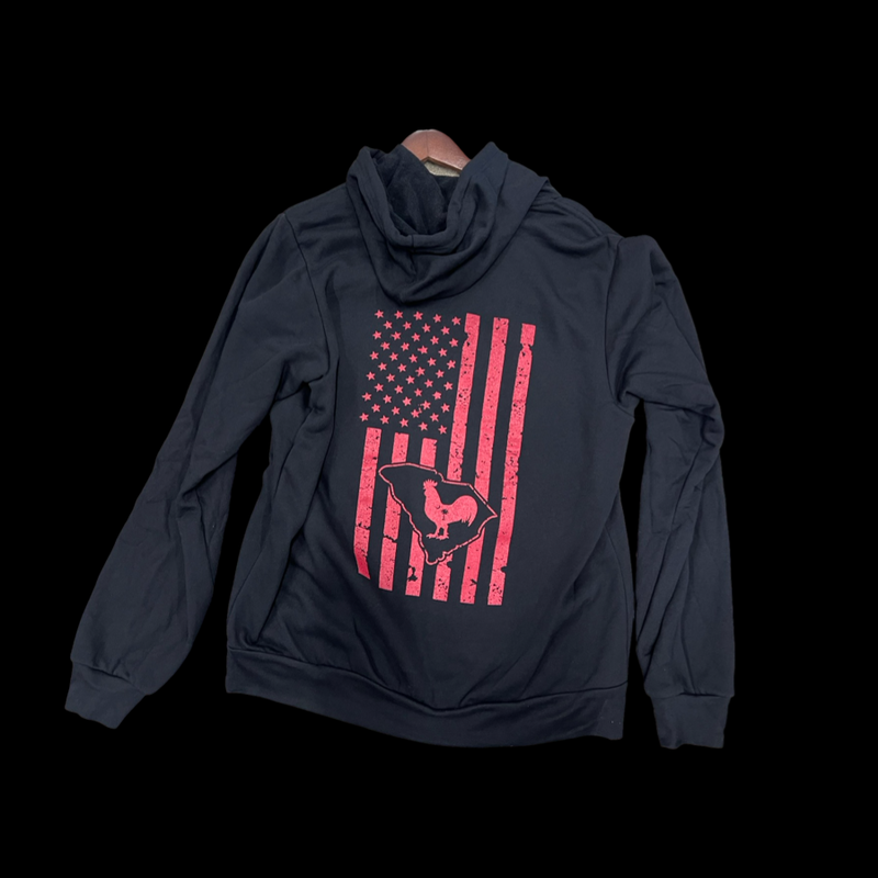 Hometown Rooster 803 Black & Garnet Premium Hoodie