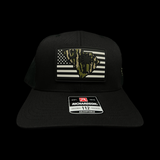 803 Richardson Bottomlandblack Performance Blackout Trucker Hat