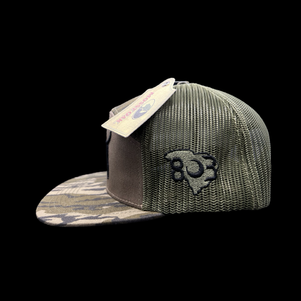 Lost Bottomland 3D Black Lab 7 Panel Flatbill Hat