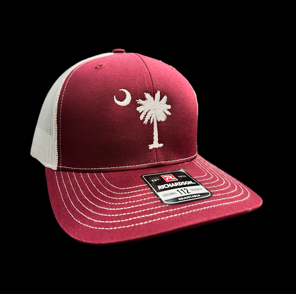 Richardson 1776 Garnet White Palmetto Moon Trucker Hat