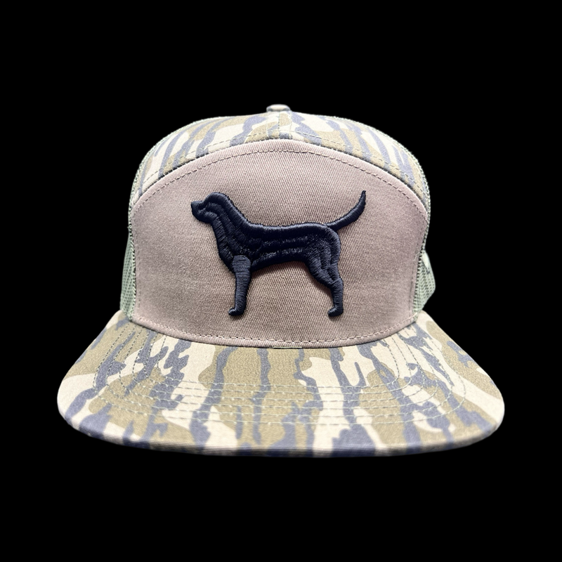 Lost 803 Bottomand & Gator Black Lab Flat Bill Camo Hat