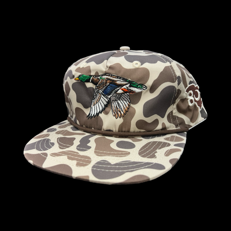 Lost 803 Duck Camo Flatbill Relaxed Waterfowl/Mallard Rope Hat