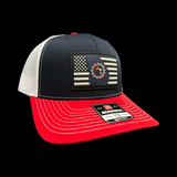 Richardson 112 Hometown Georgia Baseball Red Navy Baseball Performance Trucker Hat