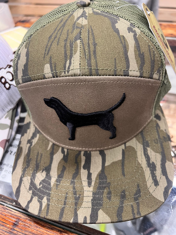 Lost 803 Bottomand & Gator Black Lab Flat Bill Camo Hat