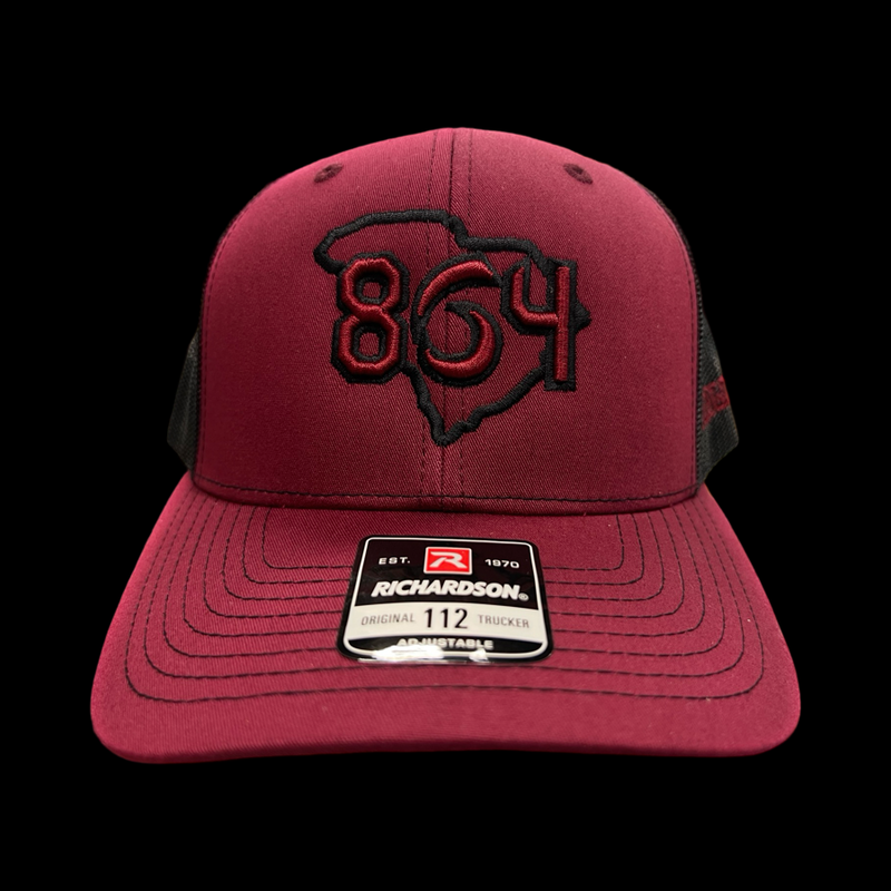 Richardson 864 Carolina Garnet Black Trucker Hat