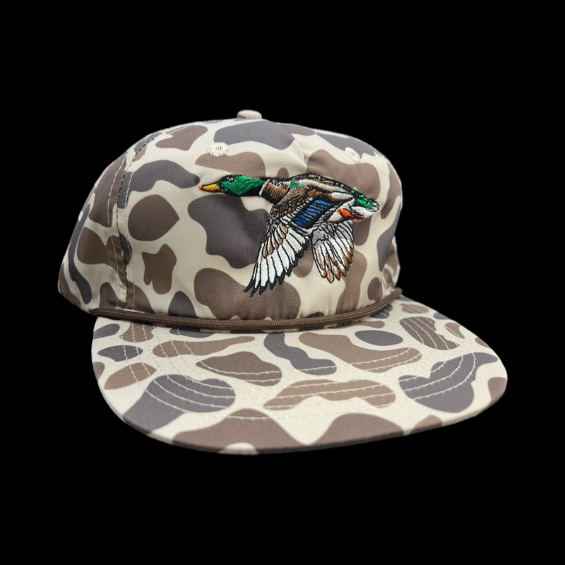 Lost 803 Duck Camo Flatbill Relaxed Waterfowl/Mallard Rope Hat