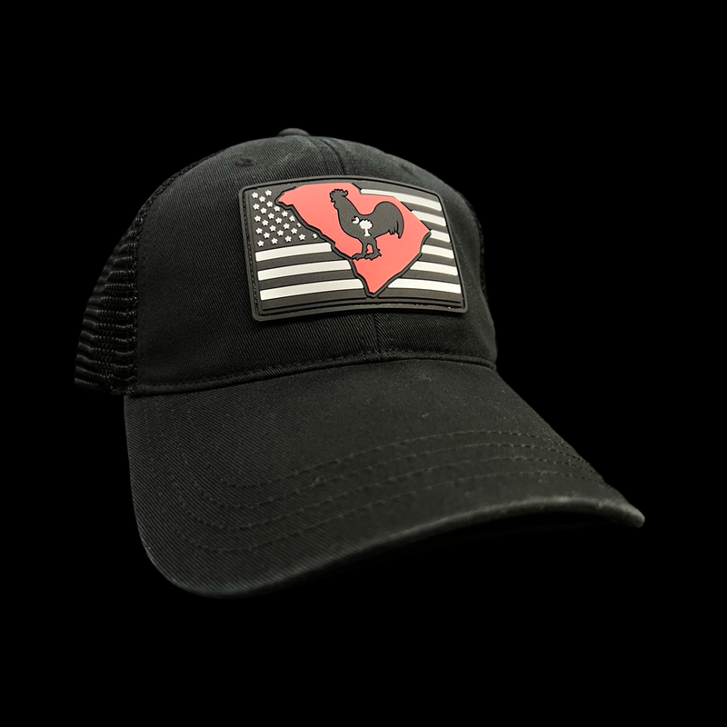 Richardson Black Hometown Rooster Garnet & White Relaxed Trucker Hat