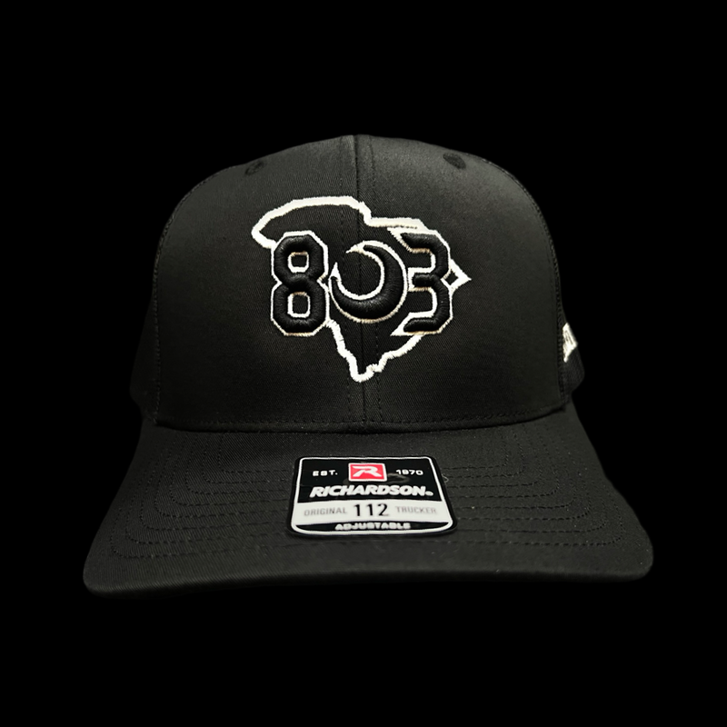 Richardson 803 Carolina 2nd Gen Black Trucker Hat